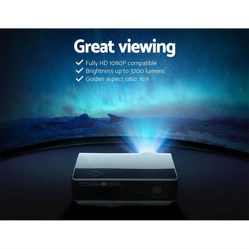 Mini Video Projector Portable HD 1080P 3200 Lumens Home USB VGA HDMI