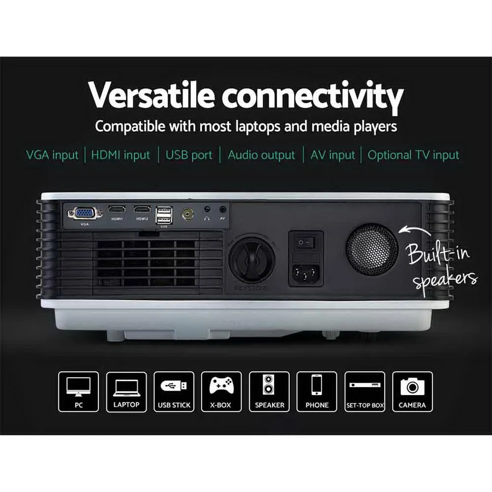 Mini Video Projector Portable HD 1080P 3200 Lumens Home USB VGA HDMI