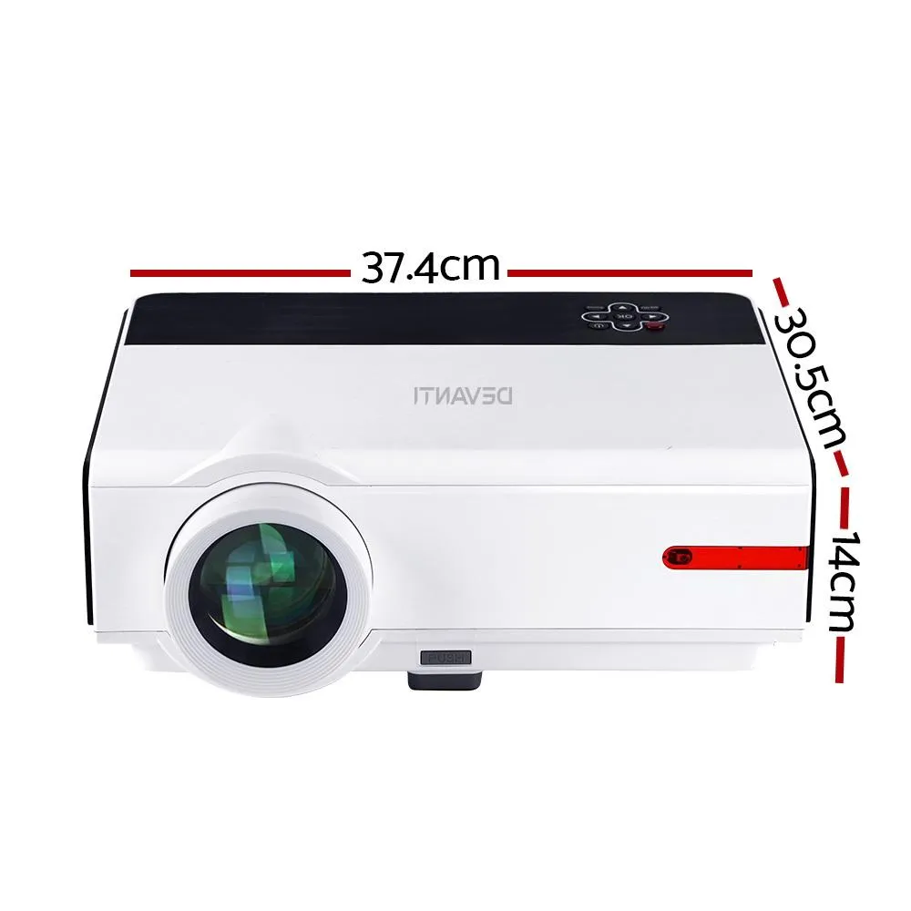 Mini Video Projector Portable HD 1080P 3200 Lumens Home USB VGA HDMI