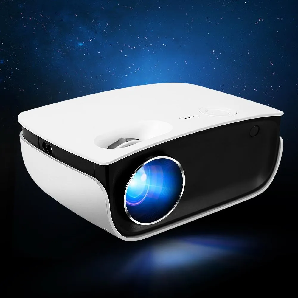 Mini Video Projector Wifi USB HDMI Portable 2000 Lumens HD 1080P Home Theater White