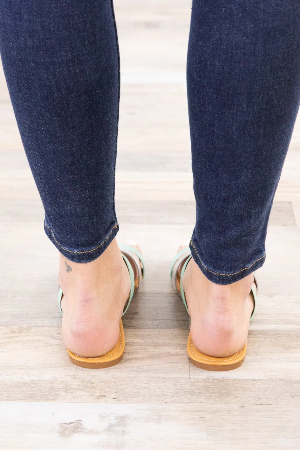 Mint Three Strap Sandal