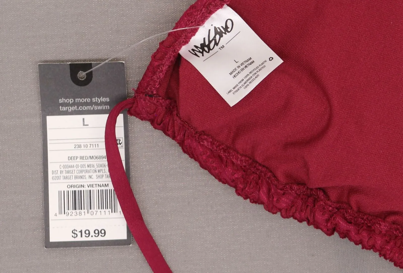 Mossimo Women's Crochet Ruffle Edge Triangle Bikini Top