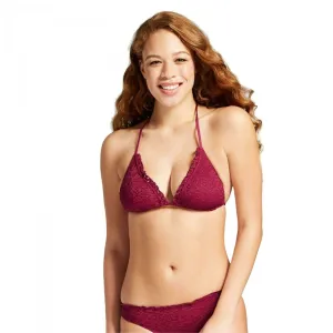 Mossimo Women's Crochet Ruffle Edge Triangle Bikini Top
