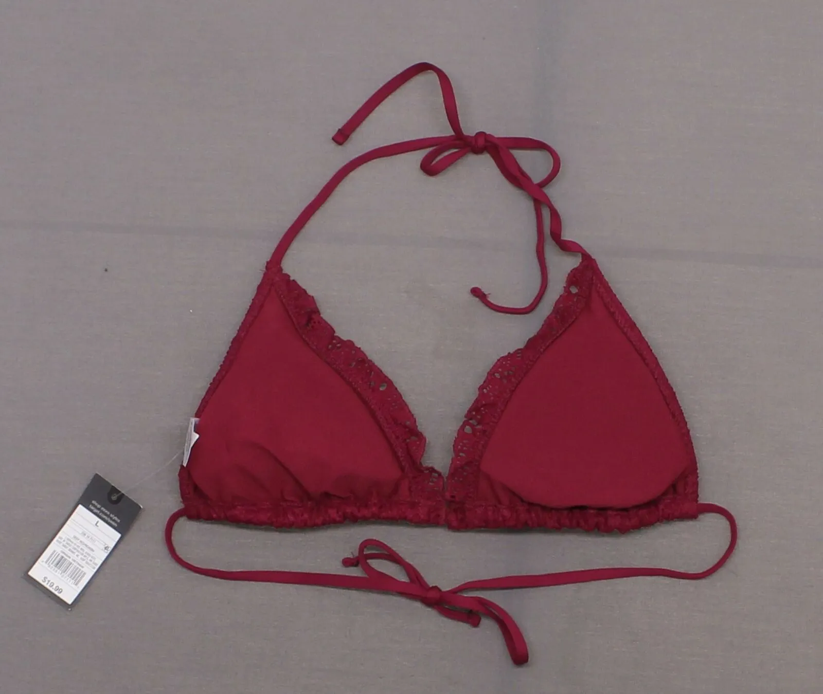 Mossimo Women's Crochet Ruffle Edge Triangle Bikini Top