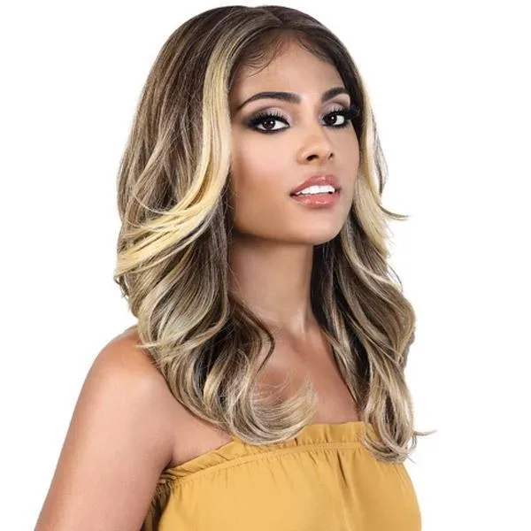 Motown Tress Synthetic Deep Part Flip Curl Lace Front Wig - LDP RIO