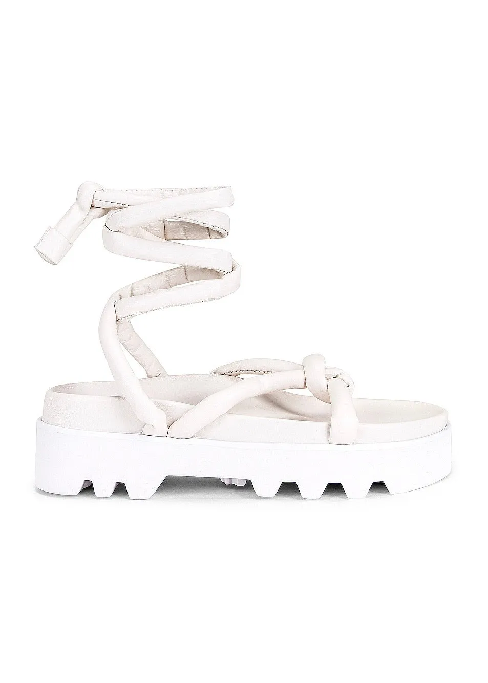 Nava Leather Platform Sandals (White)