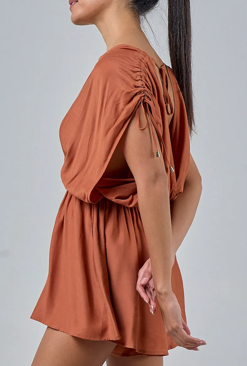 Open Back Surplice Romper
