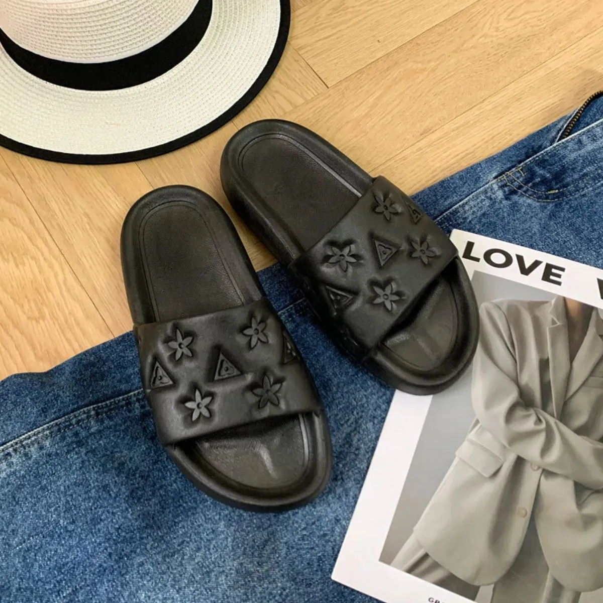 Open Toe Platform Slippers