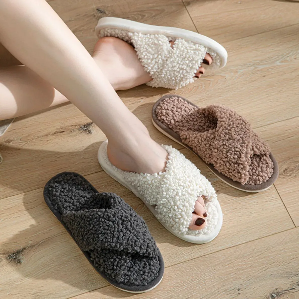 Open Toe Platform Slippers