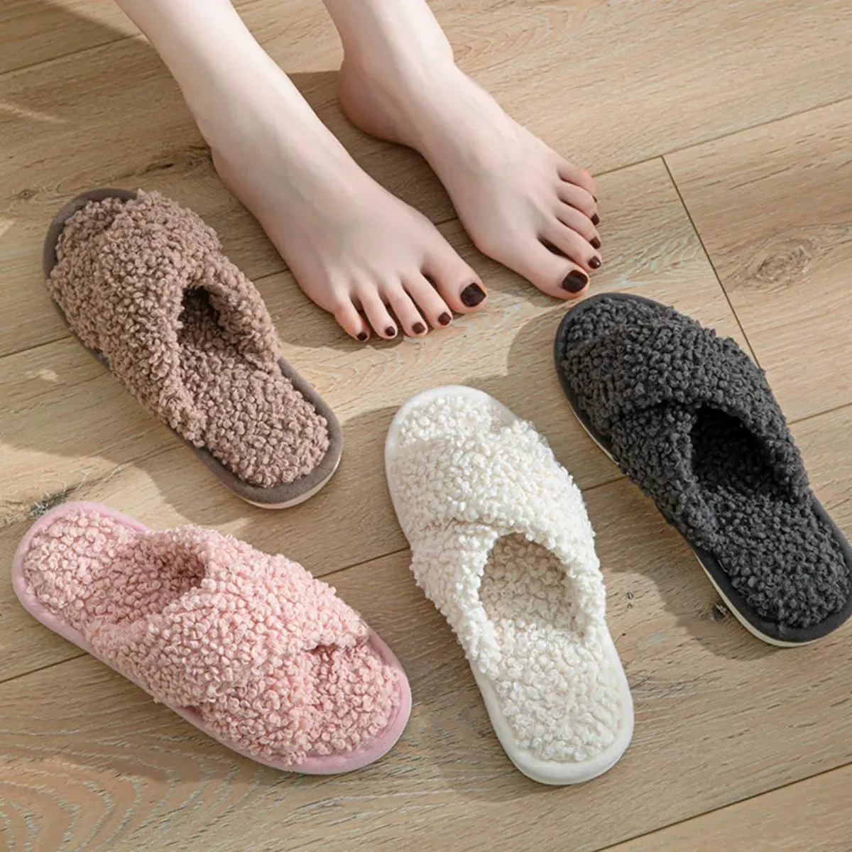 Open Toe Platform Slippers