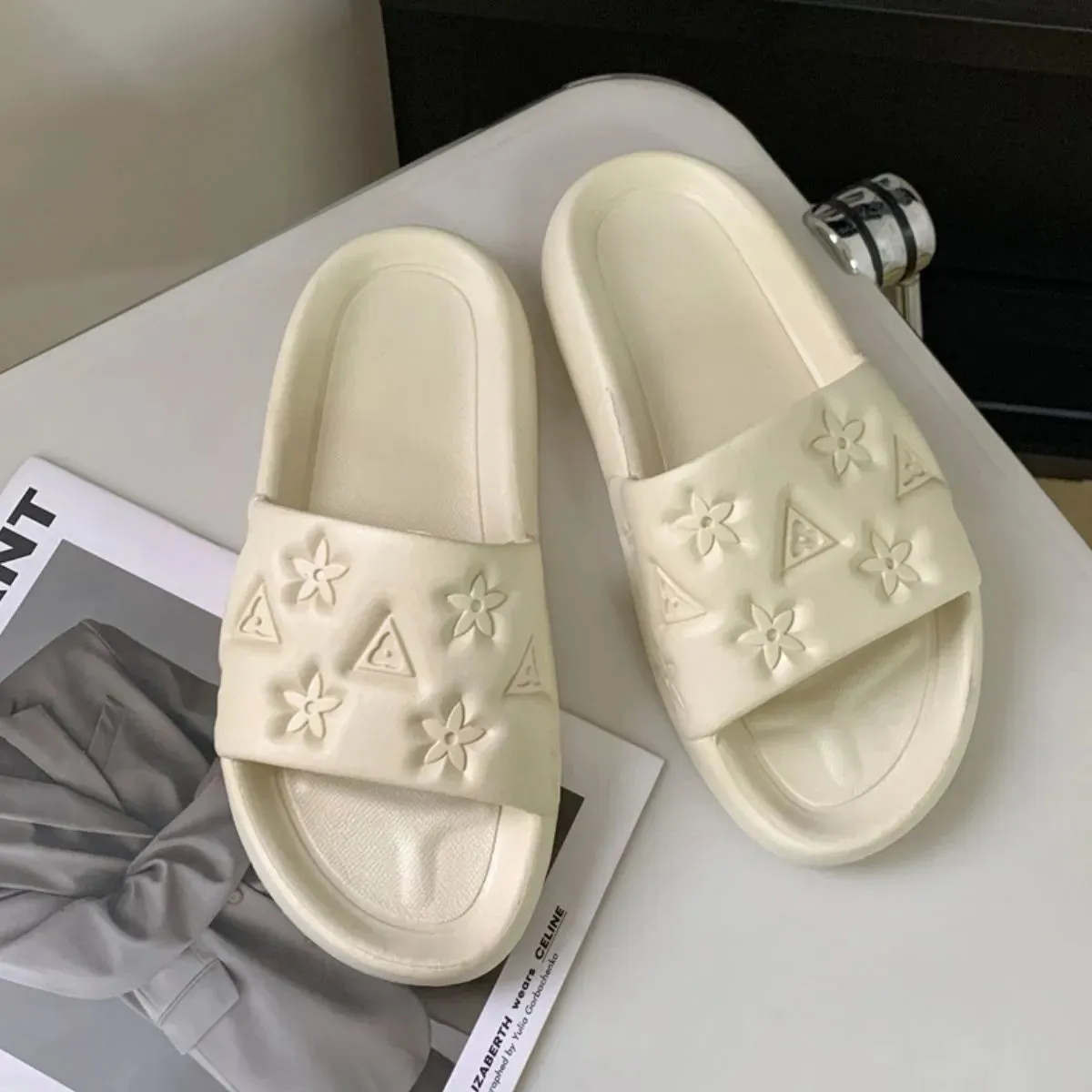 Open Toe Platform Slippers