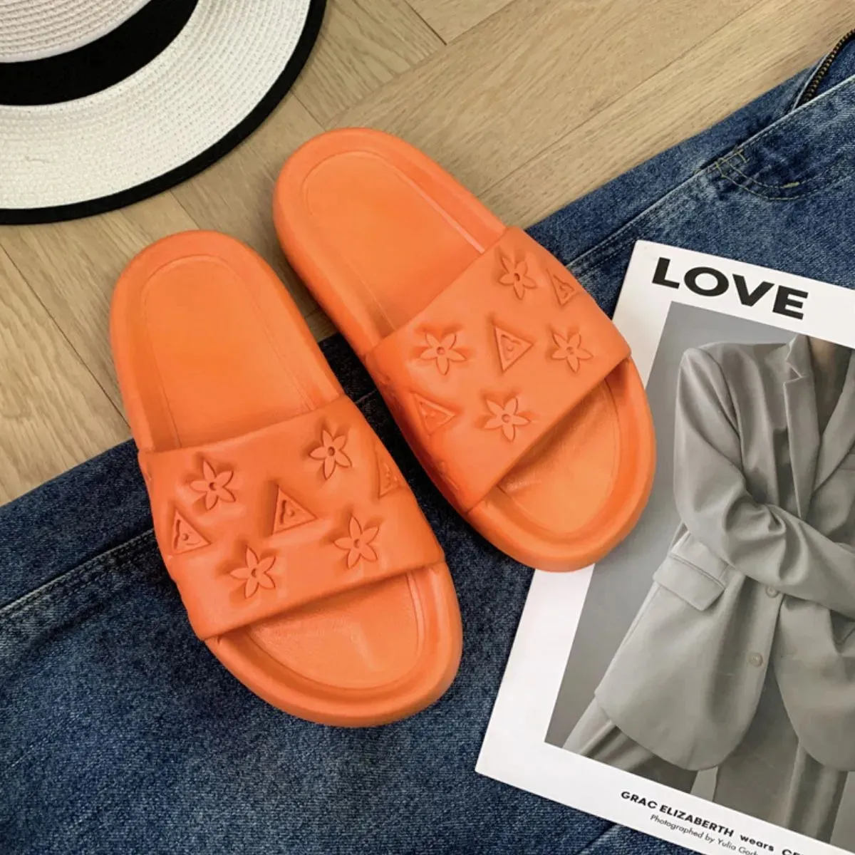 Open Toe Platform Slippers