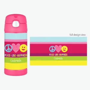 Peace & Love Signs Personalized Thermos Bottle