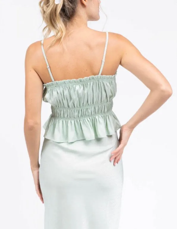 Peplum Ruched Crop Top