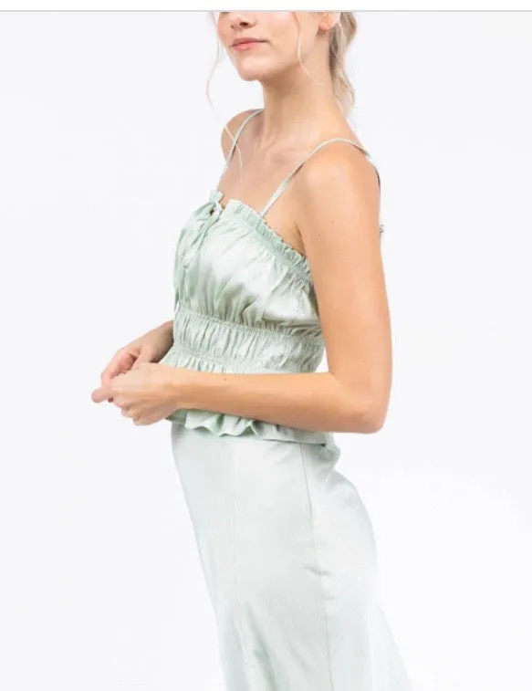Peplum Ruched Crop Top