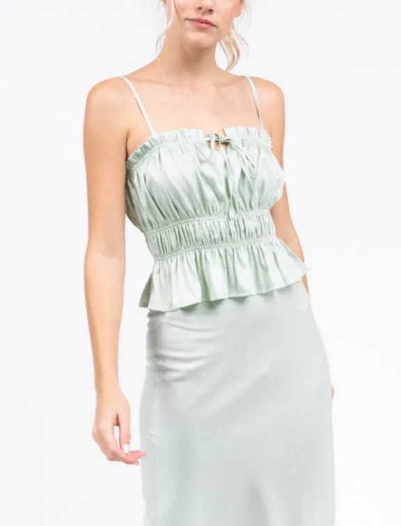 Peplum Ruched Crop Top