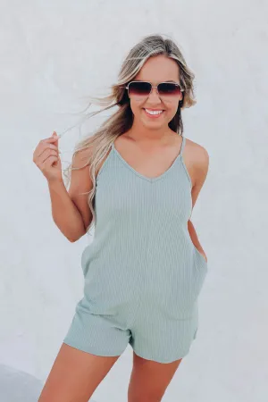 Perris Pocketed Romper - Sage