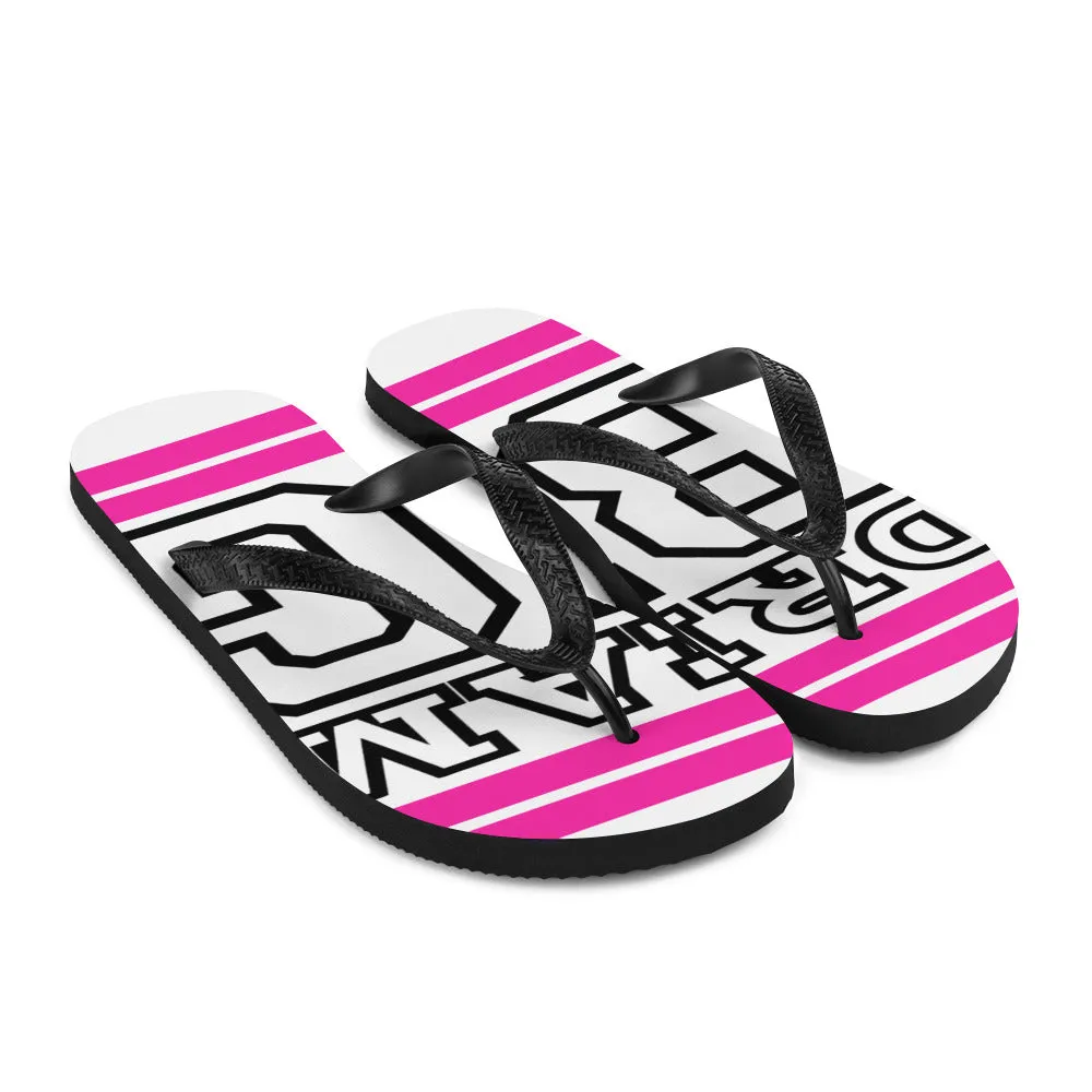 Pink and Black Dream Big Flip-Flops
