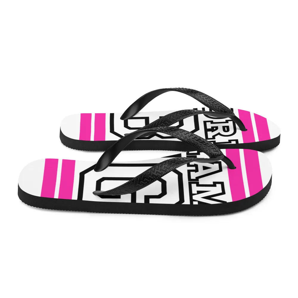 Pink and Black Dream Big Flip-Flops