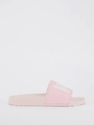 Pink Logo Strap Top Slippers