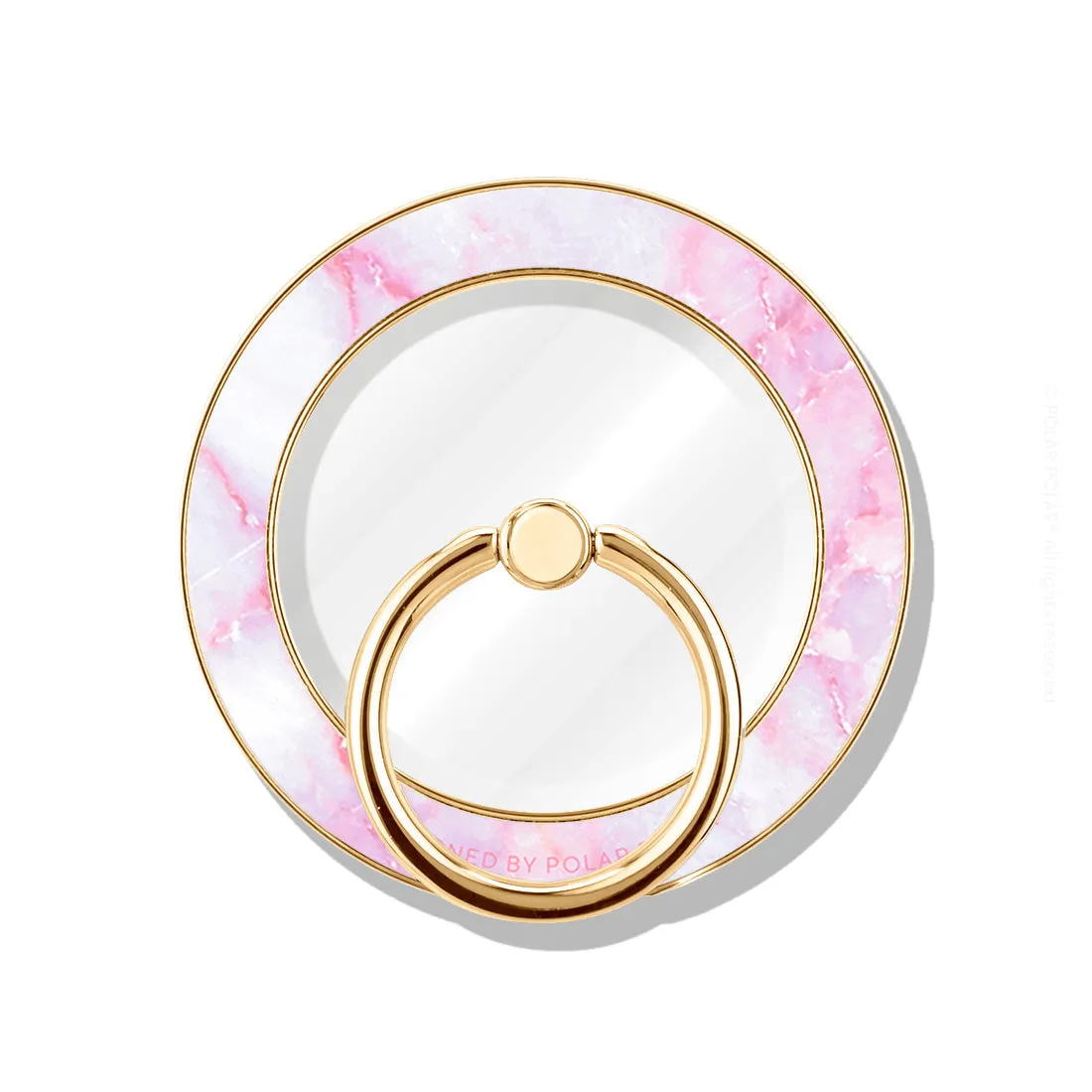 Pink White - Golden MagSafe Phone Grip and Ring Holder Stand