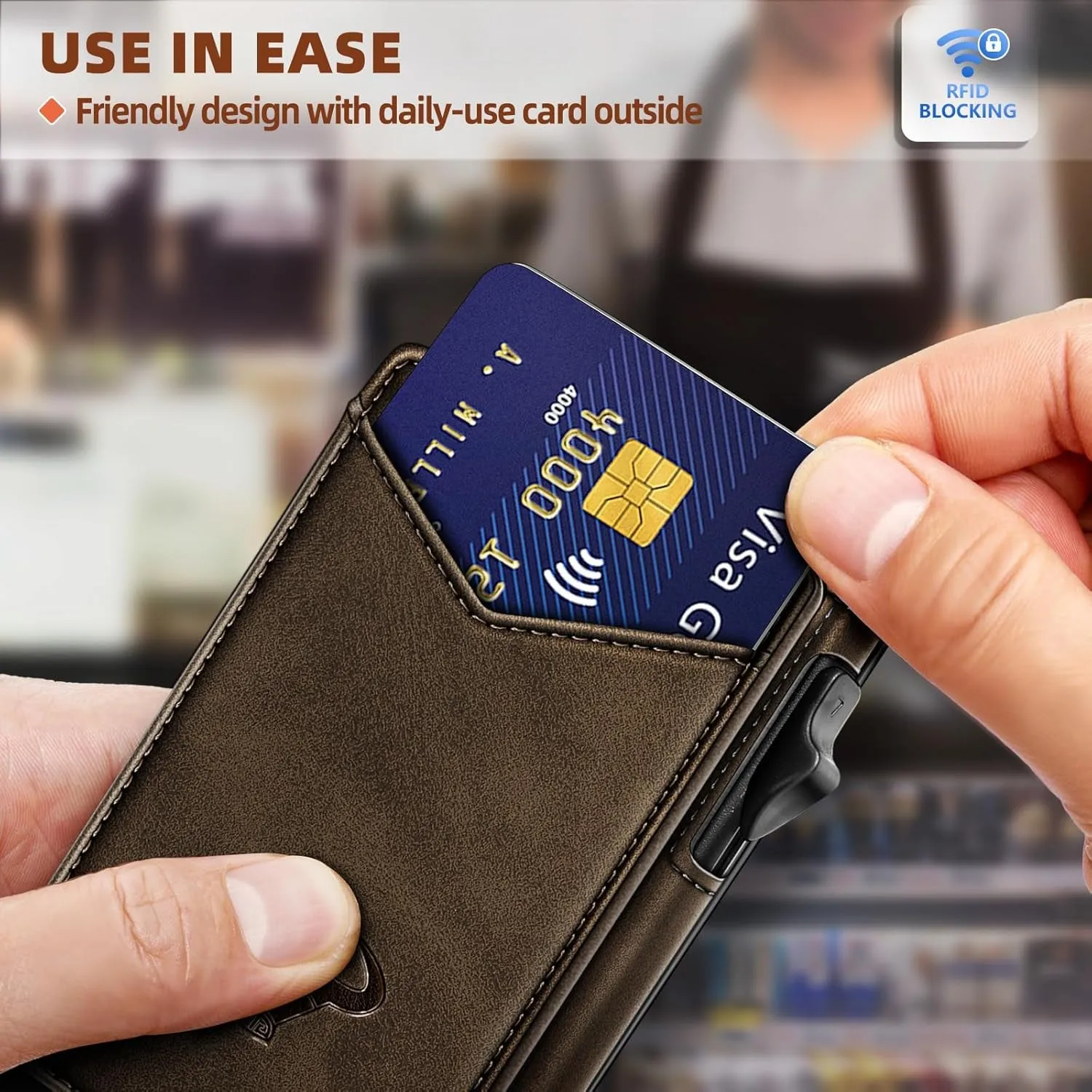 Pop-up Wallet for Men with Money Clip, Magnetic Flip Wallet