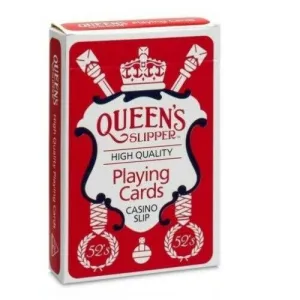 Queen's Slipper Premium 52's Playing Cards Bridge Size Casino Slip Red Deck