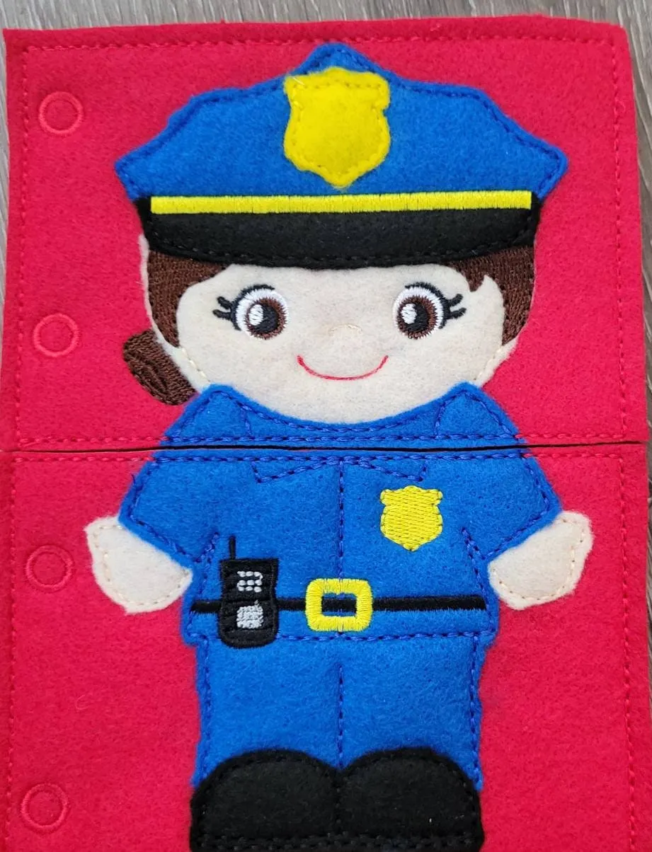 Quiet Book Toddler - Community Helpers -  Occupations- mix and match - interactive flip book - educational - gift for children -   learning