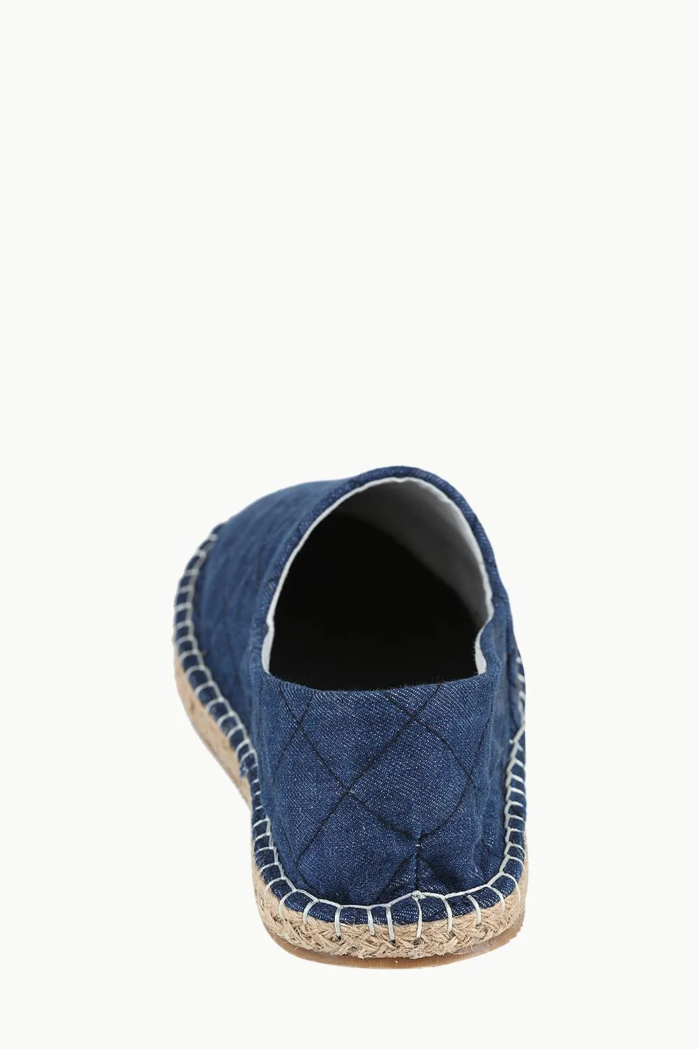 Quilted Pattern Indigo Denim Espadrilles