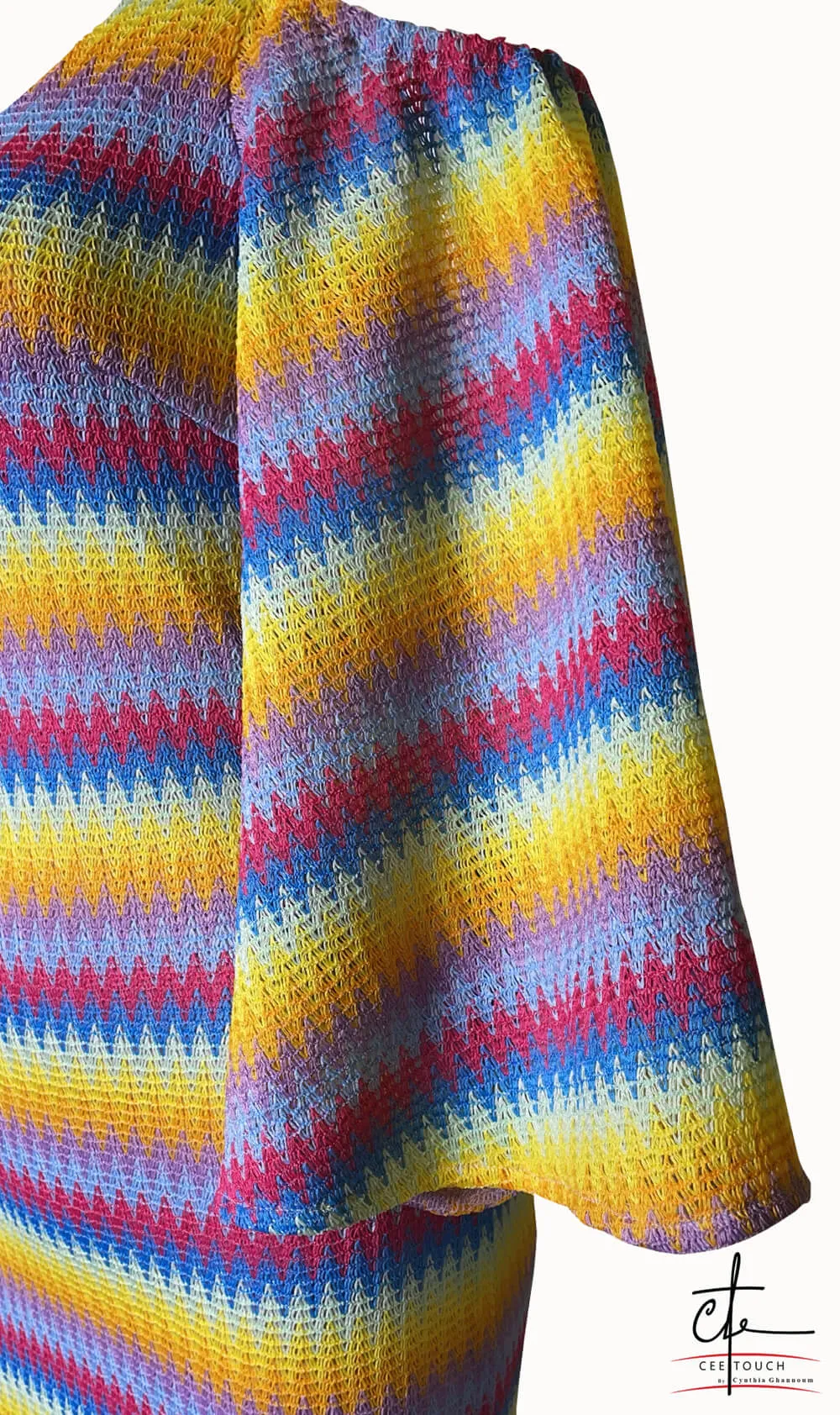 Rainbow Stripe Knitted Mini Dress