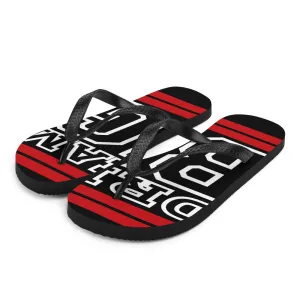 Red and White Dream Big Flip-Flops