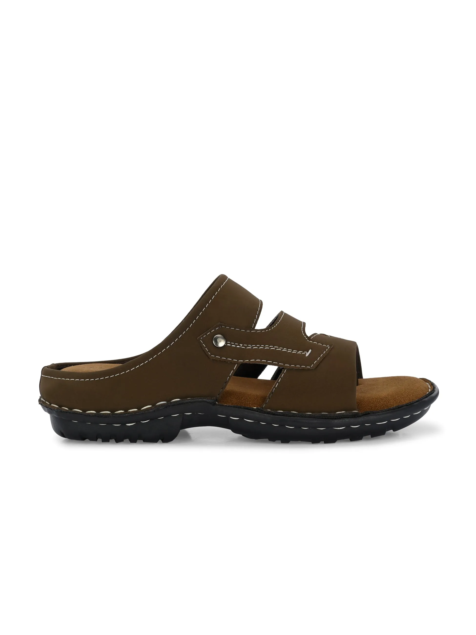 Refined Espresso Leather Slip-On Sandals