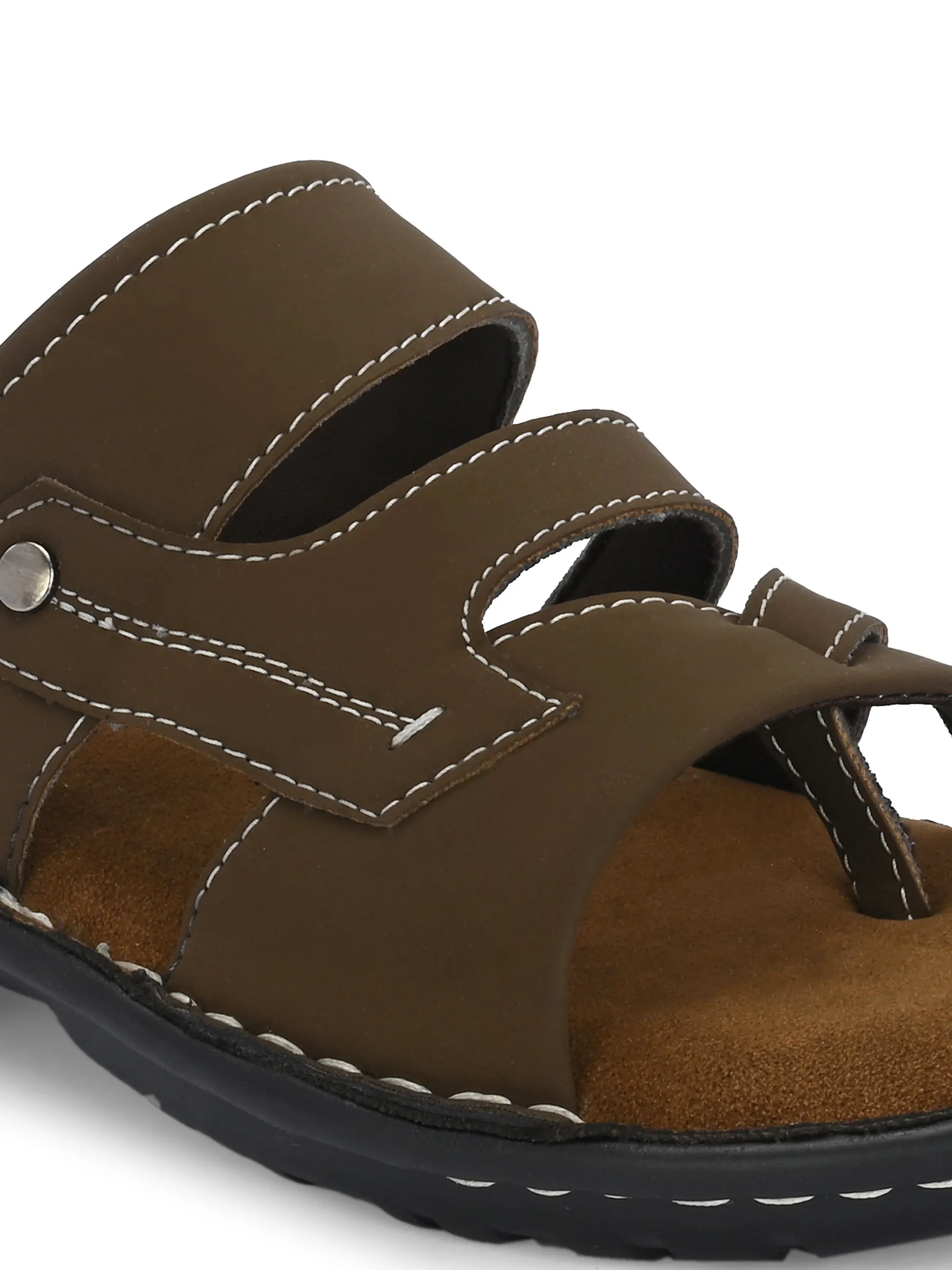Refined Espresso Leather Slip-On Sandals