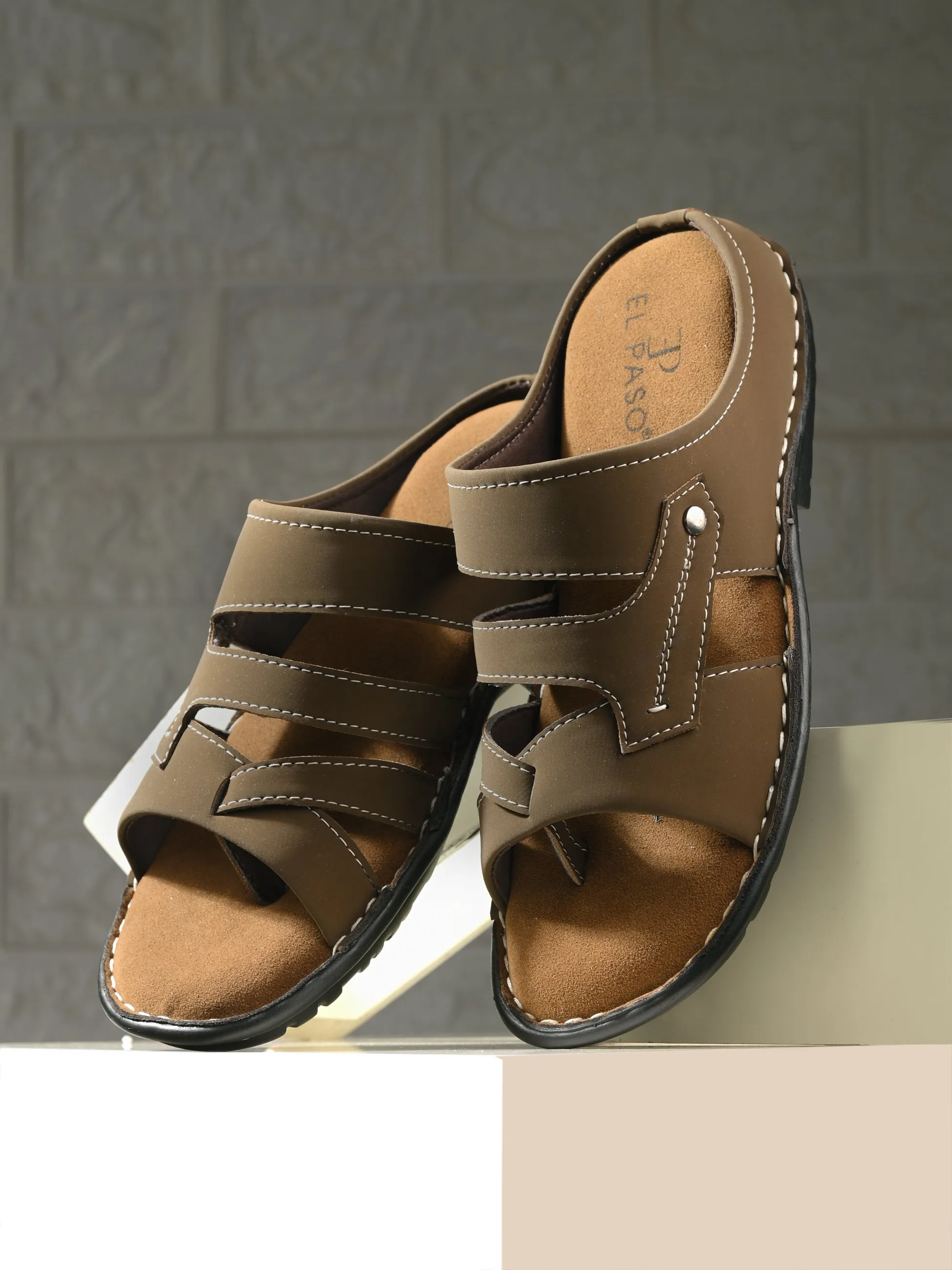 Refined Espresso Leather Slip-On Sandals