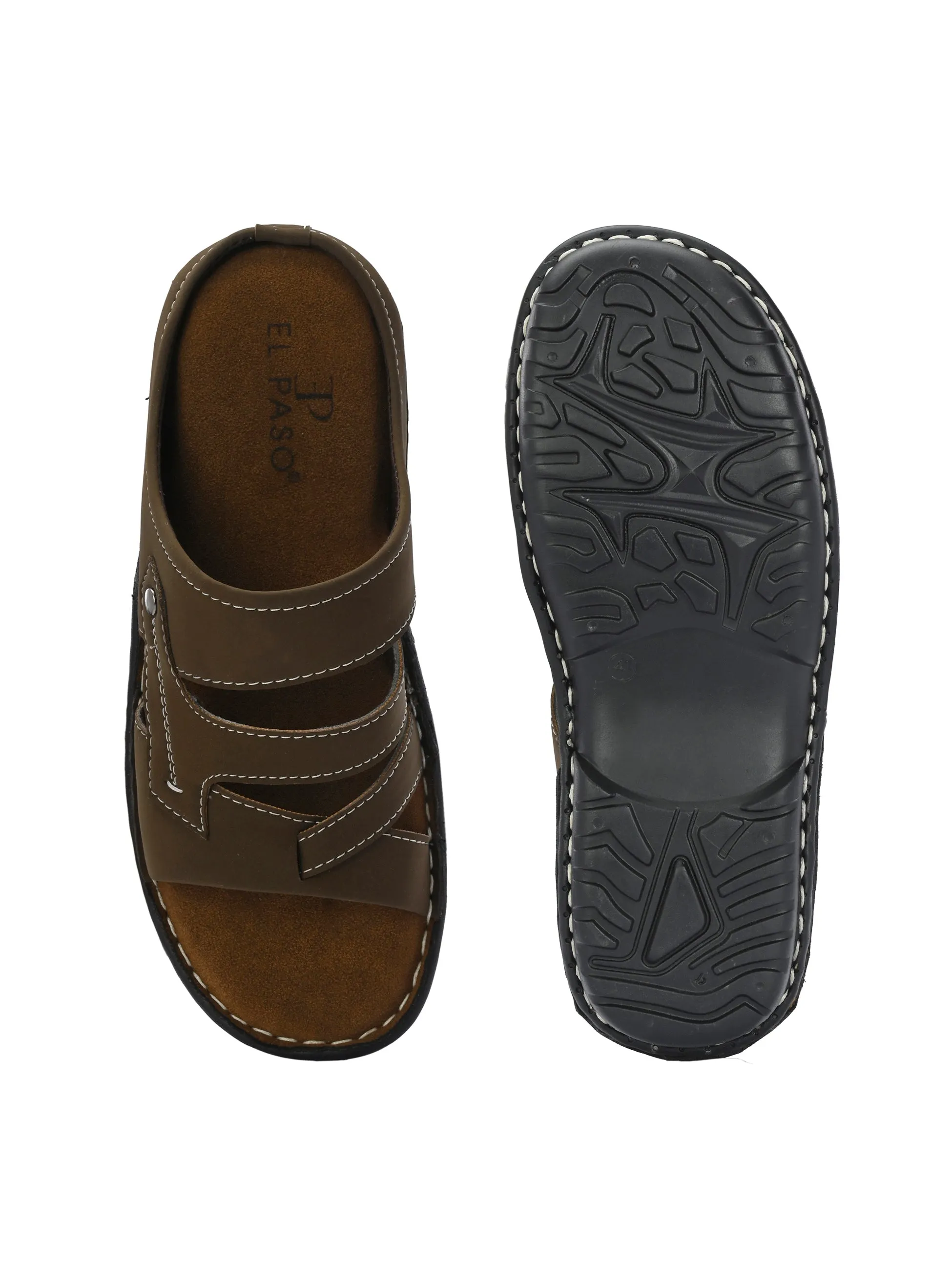 Refined Espresso Leather Slip-On Sandals