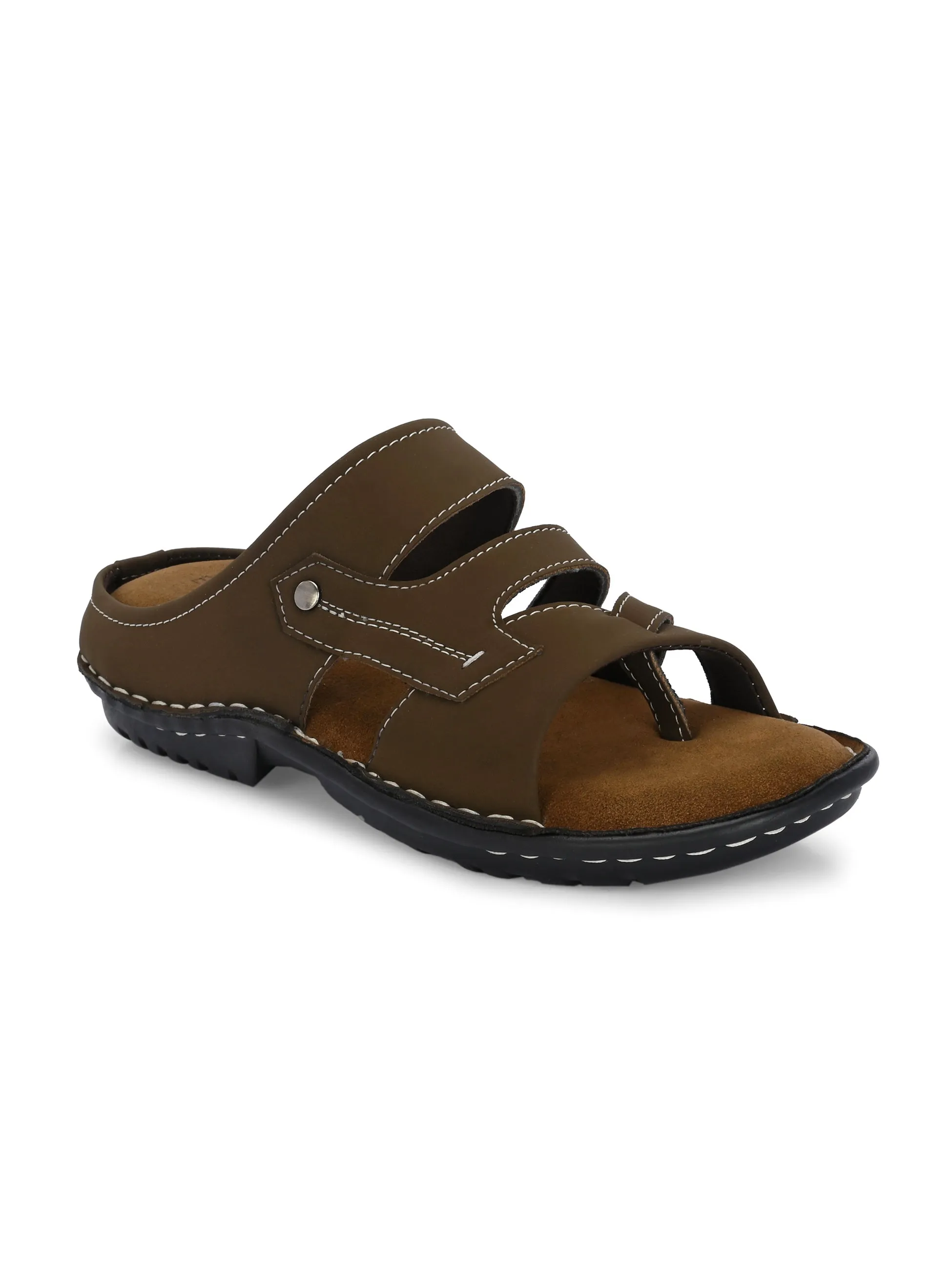 Refined Espresso Leather Slip-On Sandals
