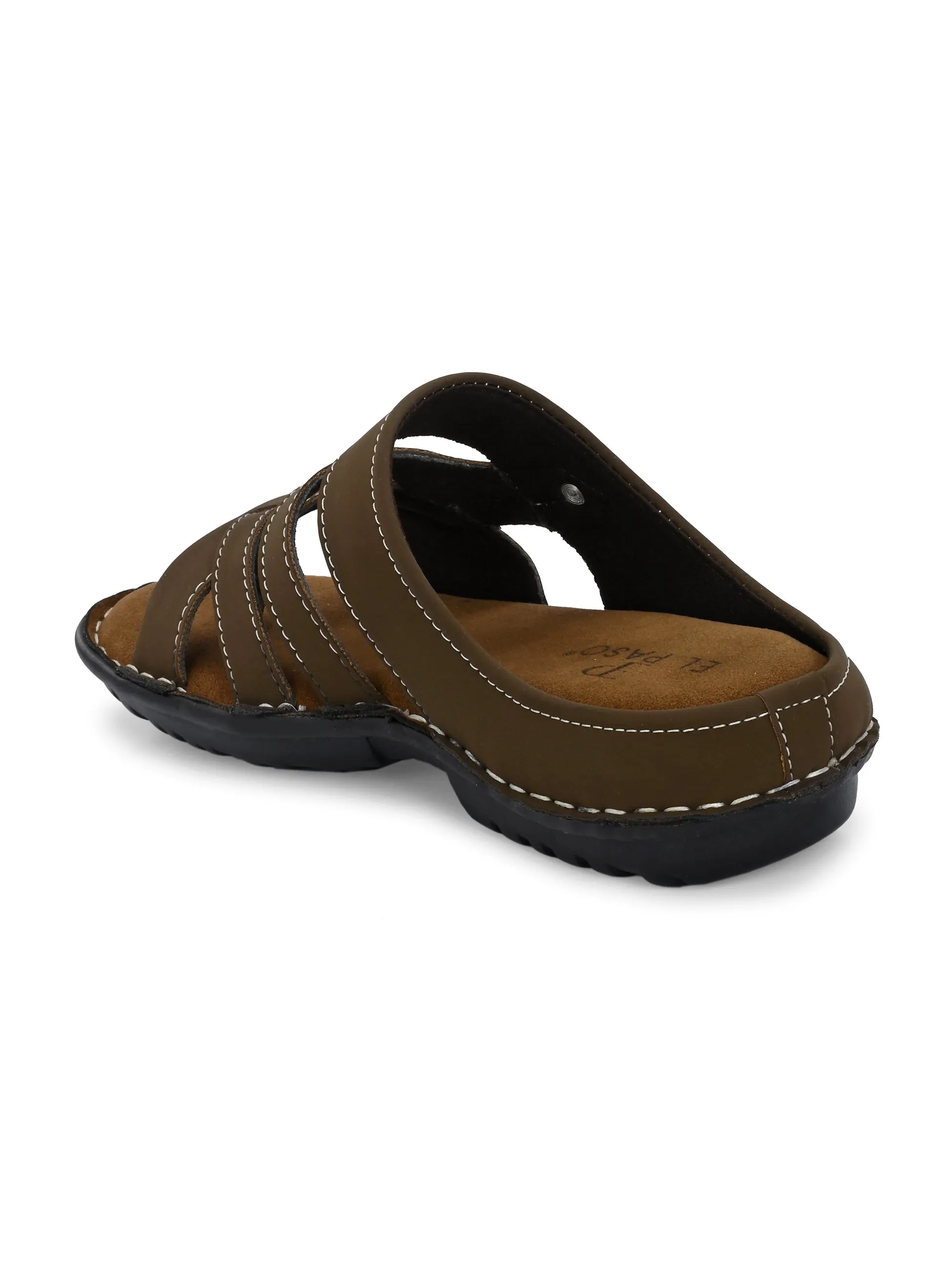 Refined Espresso Leather Slip-On Sandals