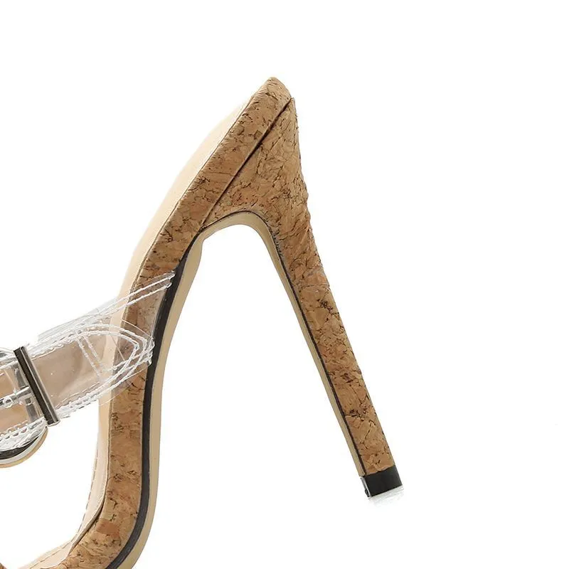 Retro Sandals Sexy Heels Pointed Sandals Summer Open Toe Stiletto Slippers