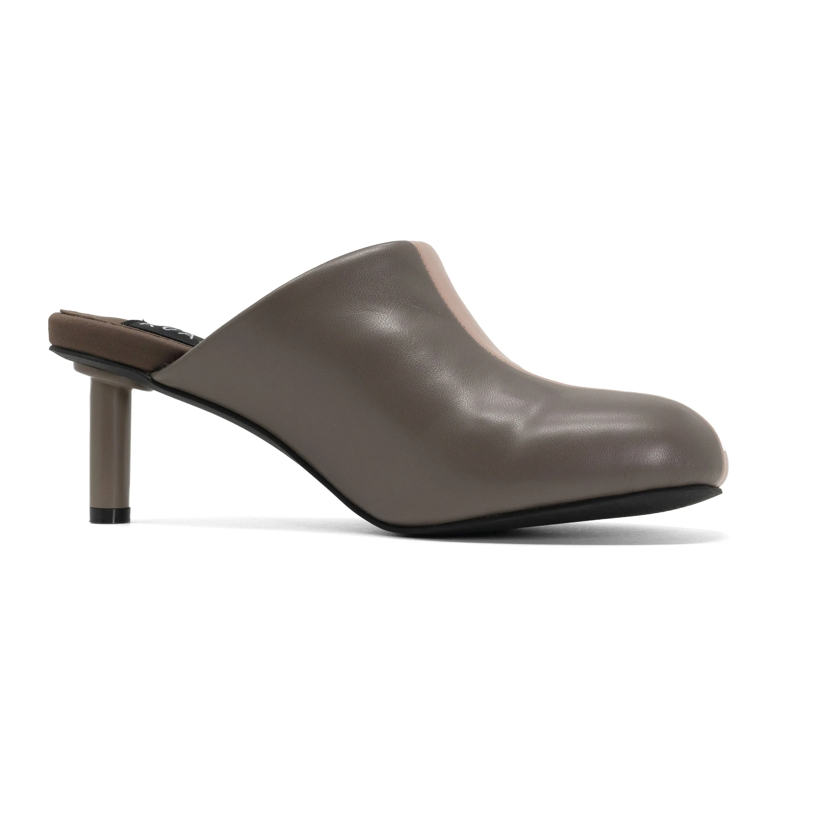 ROAM ROUNDHOUSE STRIPE TAUPE & BLUSH VEGAN LEATHER HEELS