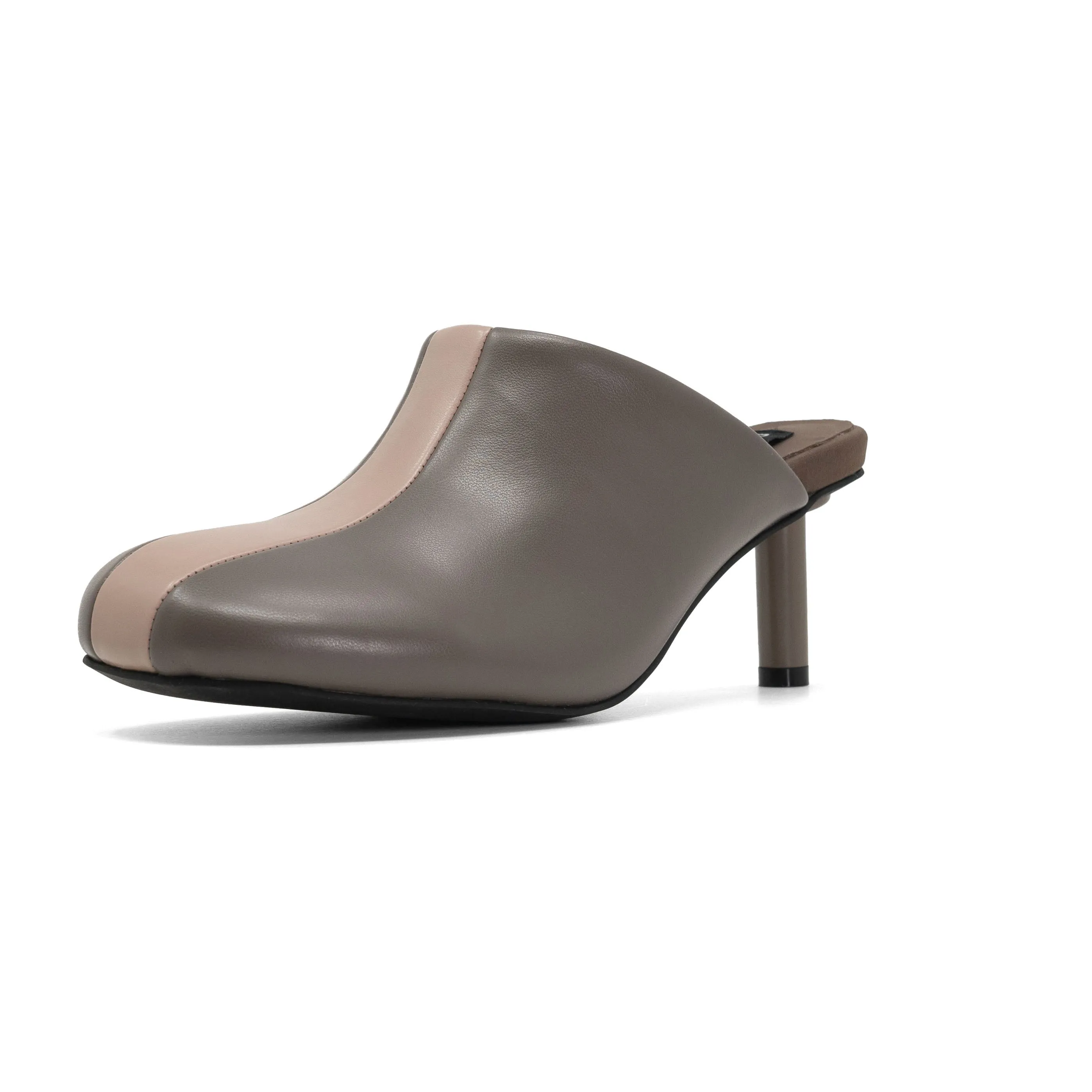 ROAM ROUNDHOUSE STRIPE TAUPE & BLUSH VEGAN LEATHER HEELS