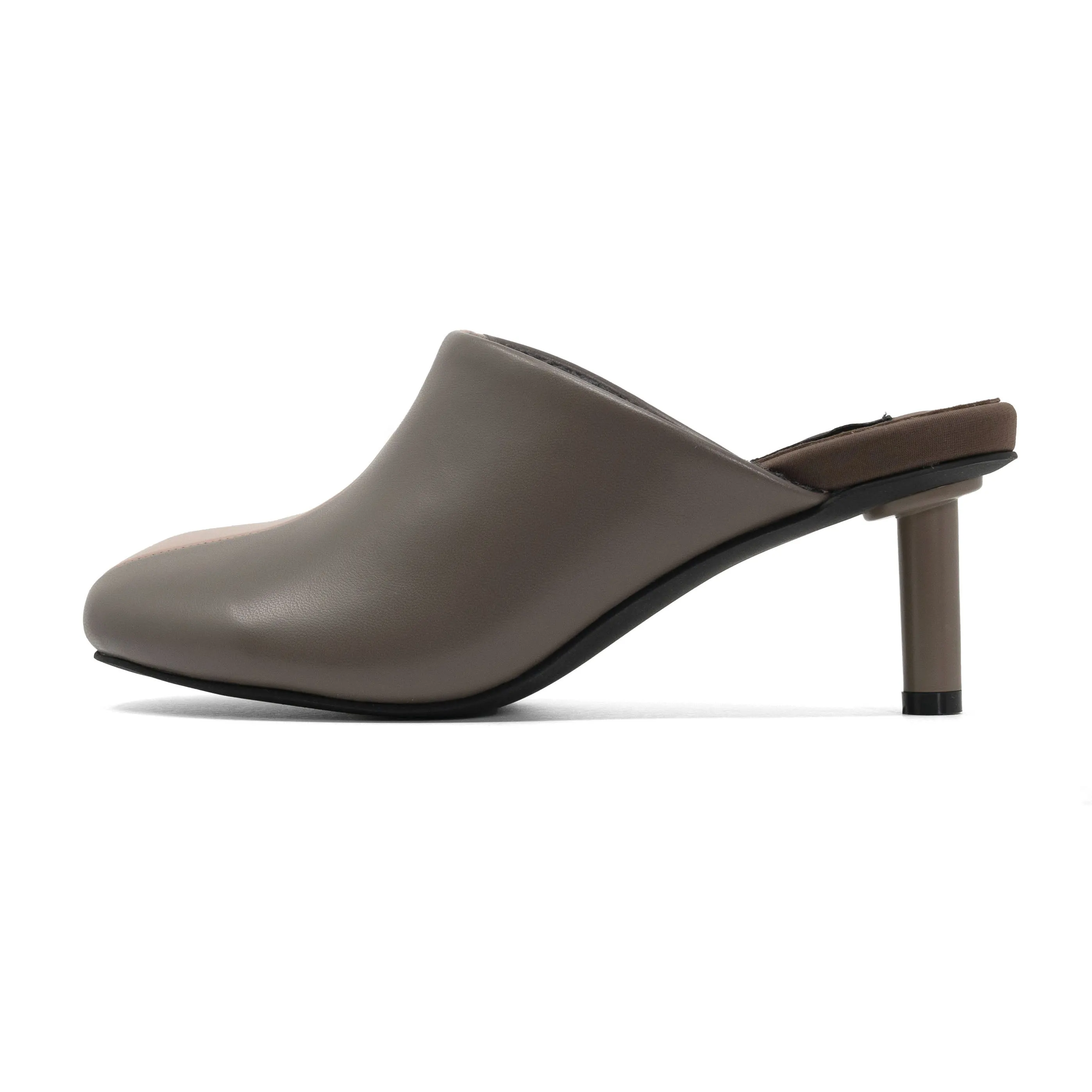 ROAM ROUNDHOUSE STRIPE TAUPE & BLUSH VEGAN LEATHER HEELS