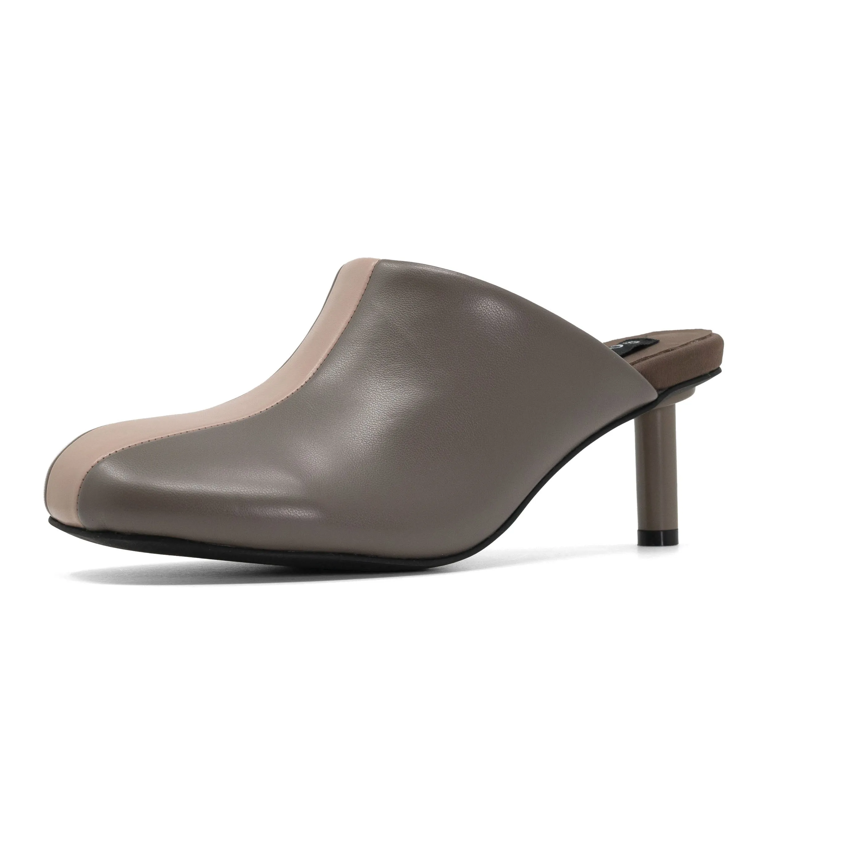 ROAM ROUNDHOUSE STRIPE TAUPE & BLUSH VEGAN LEATHER HEELS