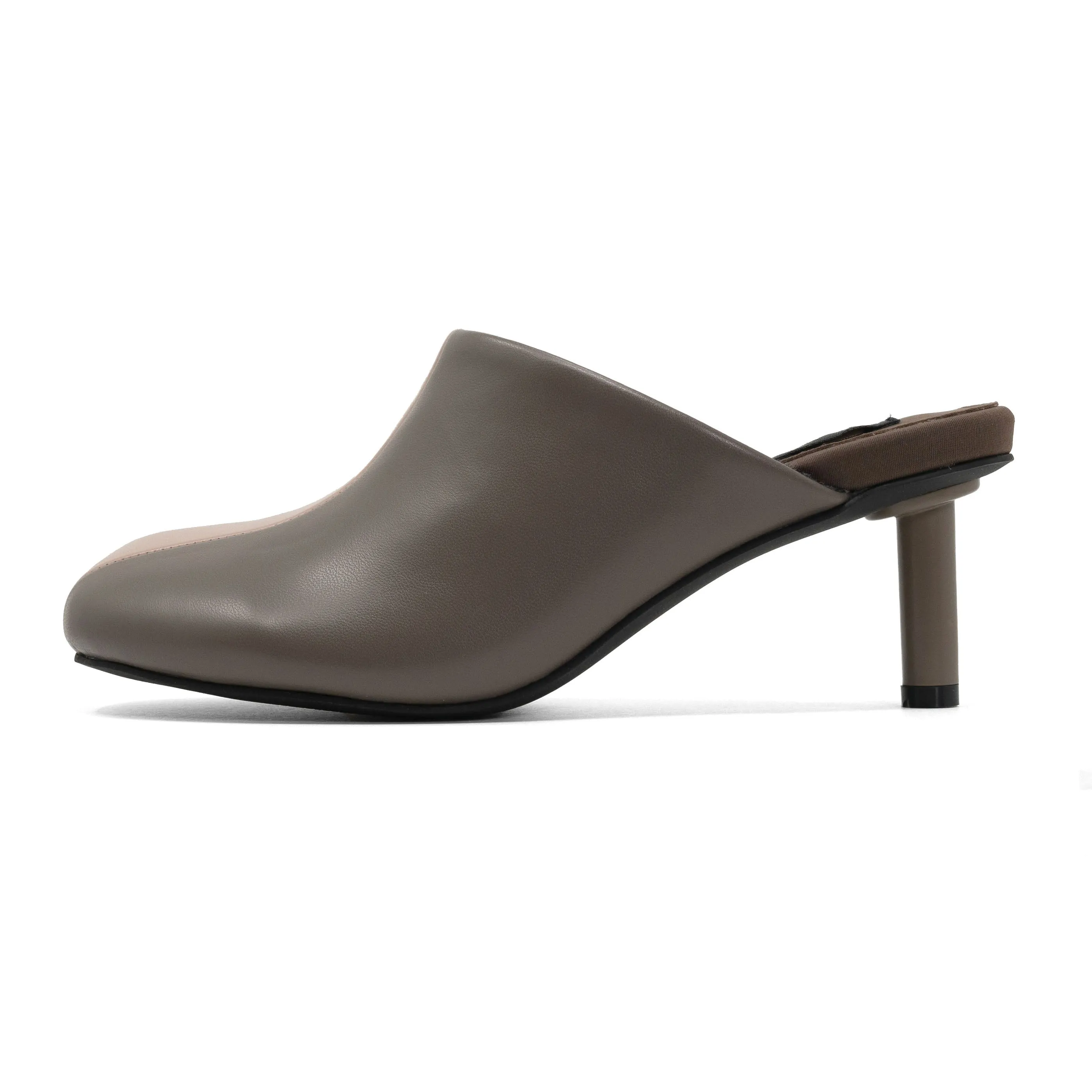 ROAM ROUNDHOUSE STRIPE TAUPE & BLUSH VEGAN LEATHER HEELS
