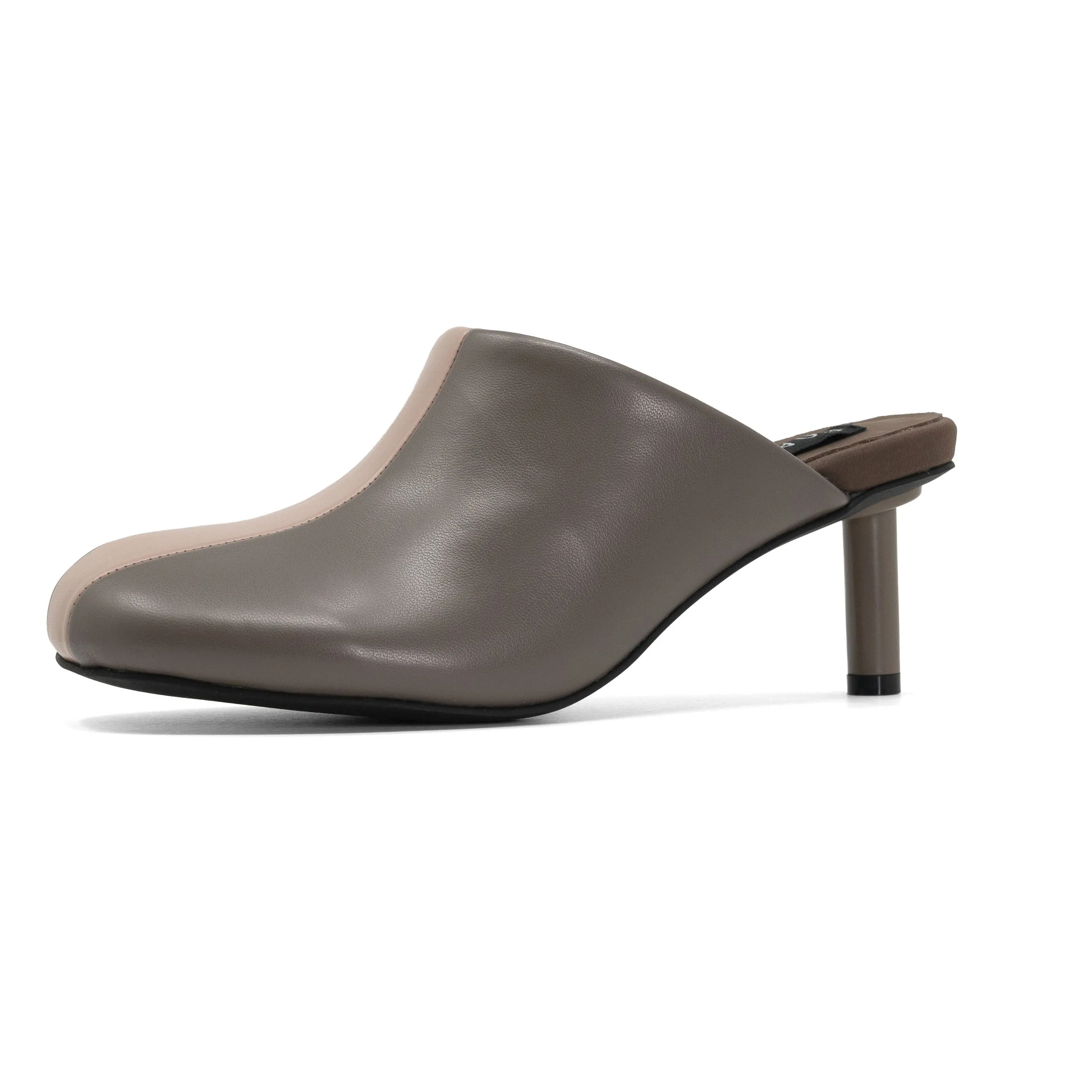 ROAM ROUNDHOUSE STRIPE TAUPE & BLUSH VEGAN LEATHER HEELS