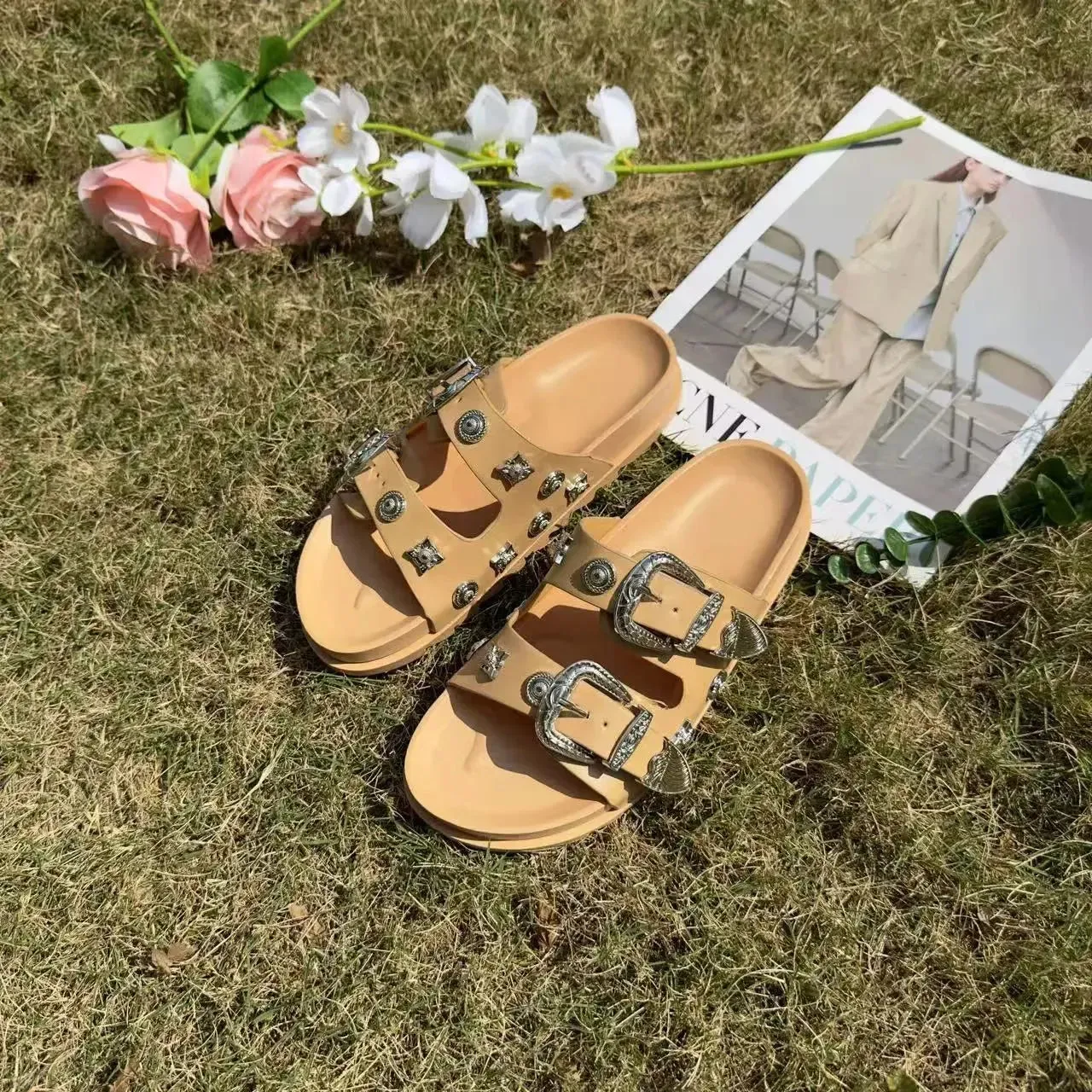 'Rosamund' Flat Open Toe Sandals