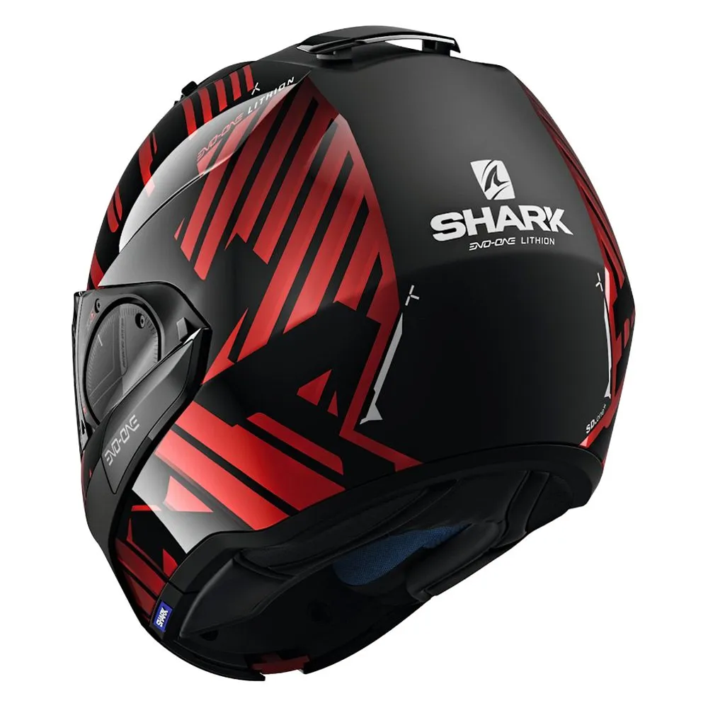 Shark EVO-ONE 2 Lition Dual Helmet ~ HE9704DKUAM; Black/Chrome/Dark Grey, Size Medium (BCG3M)
