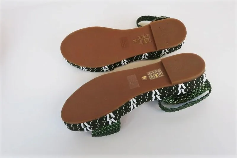 Sigerson Morrison Sandals Jaiyce Green Metallic Braided Leather Size 38 NEW