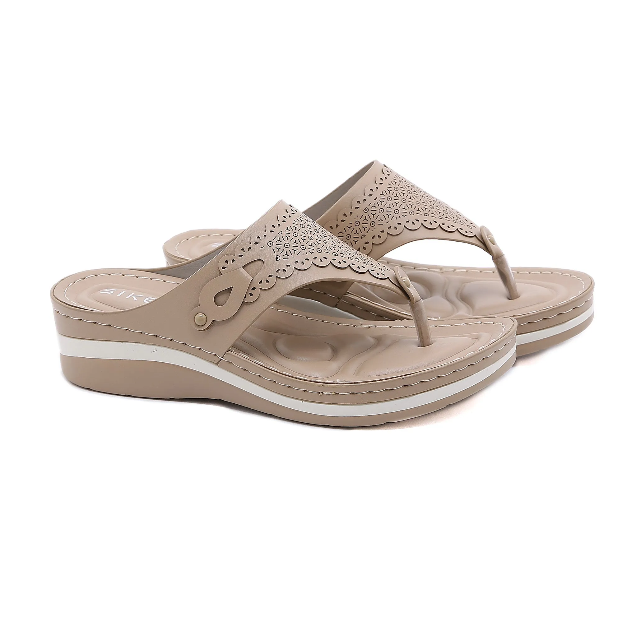 Siketu | Floral Perforated Flip Flop Sandals