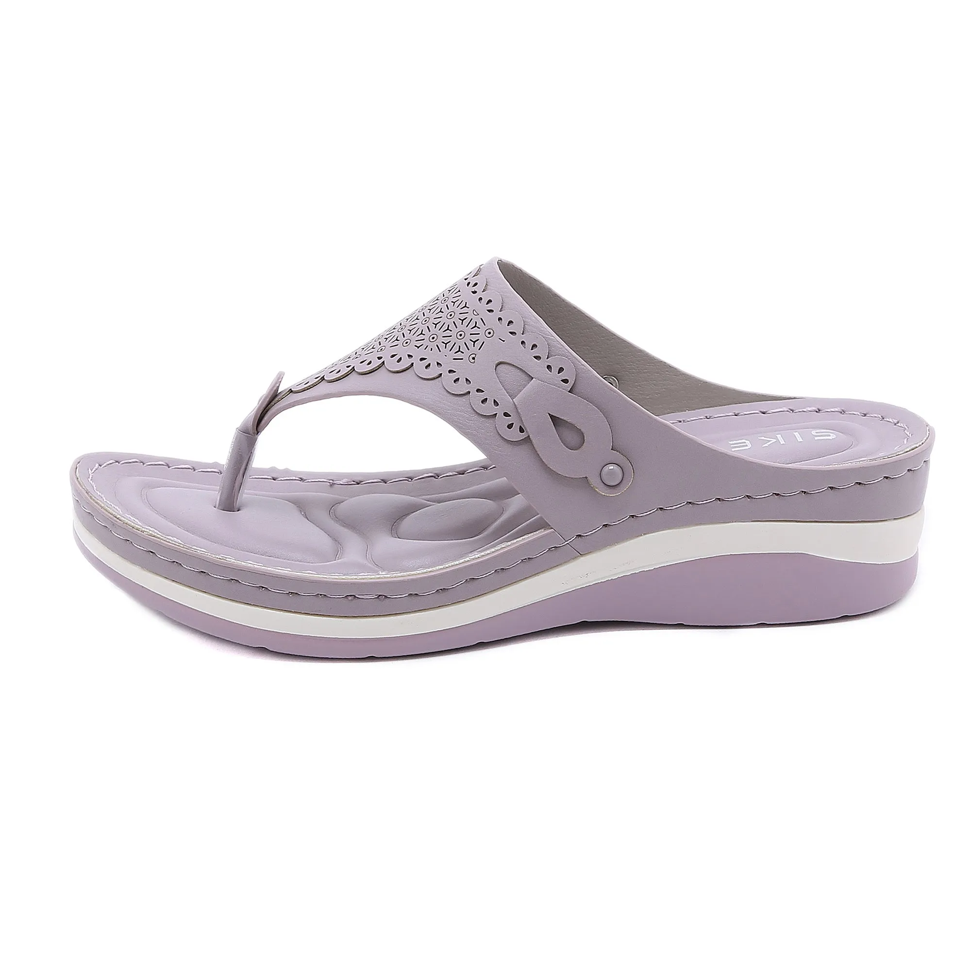 Siketu | Floral Perforated Flip Flop Sandals
