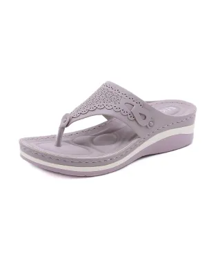 Siketu | Floral Perforated Flip Flop Sandals